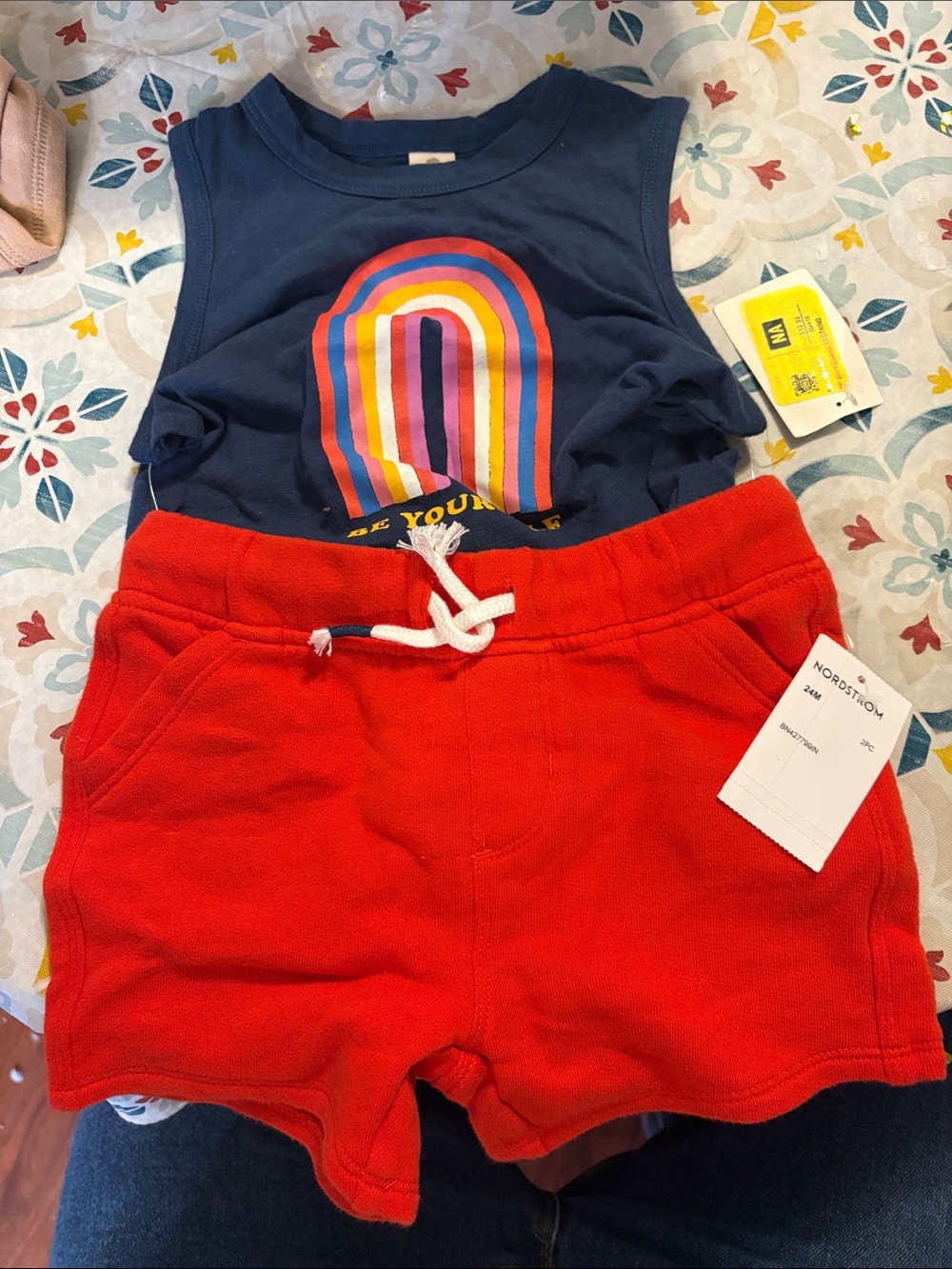 Nordstrom Kids Red Drawstring Casual Shorts and Tank top
